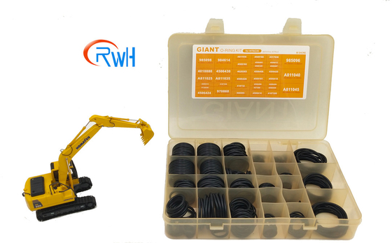 383 PCs Hitachi O Ring Kit NBR 90/NBR 70 Materiële Zwarte Kleur